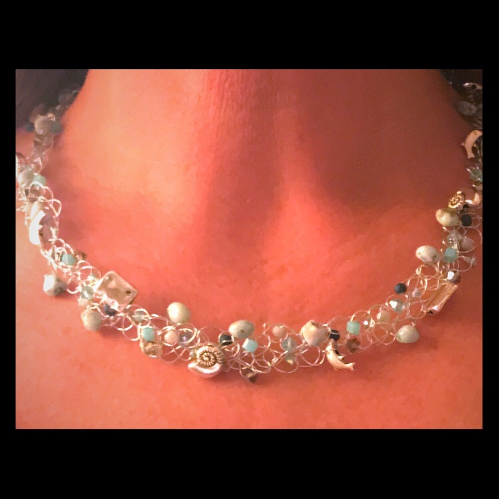 Crocheted wire handmade necklace - unique